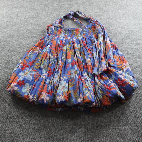 Free People Dress Medium Mai Tai Floral Bubble Mini Boho Cotton Lined Multi - Picture 6 of 11